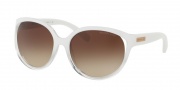 Michael Kors MK6036 Sungasses Mitzi II Sunglasses - 312613 White Clear Gradient / Smoke Gradient