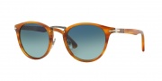 Persol PO3108S Sunglasses Sunglasses - 960/S3 Striped Brown / Light Blue Grad Dlue Polar
