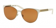 Tory Burch TY6046 Sunglasses Sunglasses - 315673 Ivory/Gold / lt. Brown Solid