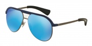 Dolce & Gabbana DG6099 Sunglasses Sunglasses - 301725 Matte Blue/Matte Gunmetal / Light Green Mirror Blue