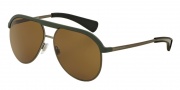 Dolce & Gabbana DG6099 Sunglasses Sunglasses - 301873 Matte Military/Matte Gunmetal / Brown