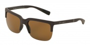 Dolce & Gabbana DG6097 Sunglasses Sunglasses - 301683 Brown Rubber / Polarized Brown