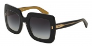 Dolce & Gabbana DG4263 Sunglasses Sunglasses - 29558G Top Black on Gold / Grey Gradient
