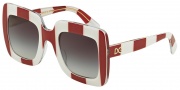 Dolce & Gabbana DG4263 Sunglasses Sunglasses - 30248G Stripe Red/White / Grey Gradient