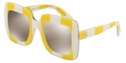 Dolce & Gabbana DG4263 Sunglasses Sunglasses - 30255A Stripe Yellow/White / Light Brown Mirror Gold
