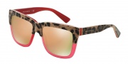 Dolce & Gabbana DG4262 Sunglasses Sunglasses - 29495R Print Leo on Opal Raspberry / Dark Grey Mirror Pink