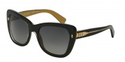 Dolce & Gabbana DG4260 Sunglasses Sunglasses - 2955T3 Top Black on Gold / Polarized Grey Gradient