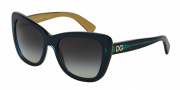 Dolce & Gabbana DG4260 Sunglasses Sunglasses - 29588G Top Petroleum on Gold / Grey Gradient front color family: blue