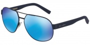 Dolce & Gabbana DG2147 Sunglasses Sunglasses - 127325 Blue Rubber / Green Mirror Light Blue