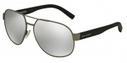 Dolce & Gabbana DG2147 Sunglasses Sunglasses - 12766G Grey Rubber / Light Grey Mirror Silver