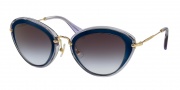 Miu Miu 51RS Sunglasses Sunglasses - UFE2F0 Blue/Mirror Blue / Light Violet Grad Dark Grey