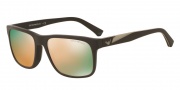 Emporio Armani EA4071 Sunglasses Sunglasses - 55094Z Matte Brown / Grey Mirror Rose Gold