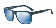 Emporio Armani EA4071F Sunglasses Sunglasses - 550855 Matte Petroleum / Dark Blue Mirror Blue