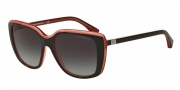 Emporio Armani EA4069 Sunglasses Sunglasses - 55148G Top Black/Opal Coral/Coral tr / Grey Gradient