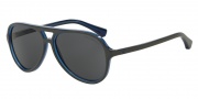 Emporio Armani EA4063F Sunglasses Sunglasses - 546787 Top Grey on Opal Blue / Grey