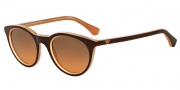 Emporio Armani EA4061 Sunglasses Sunglasses - 548018 Brown on tr Peach / Orange Gradient Light Grey