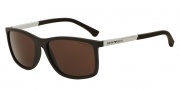 Emporio Armani EA4058 Sunglasses Sunglasses - 506473 Brown Rubber / Brown