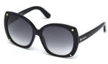 Tom Ford FT0362 Sunglasses Gabriella Sunglasses - 01B Shiny Black / Gradient Smoke