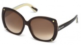 Tom Ford FT0362 Sunglasses Gabriella Sunglasses - 50F Dark brown/ other / Gradient Brown