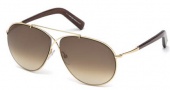 Tom Ford FT0374 Sunglasses Eva Sunglasses - 28F - shiny rose gold / gradient brown