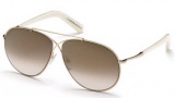 Tom Ford FT0374 Sunglasses Eva Sunglasses - 28G - shiny rose gold / brown mirror