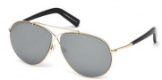 Tom Ford FT0374 Sunglasses Eva Sunglasses - 28Q - shiny rose gold / green mirror