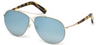 Tom Ford FT0374 Sunglasses Eva Sunglasses - 28X - shiny rose gold / blue mirror