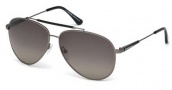 Tom Ford FT0378 Sunglasses Rick Sunglasses - 10D - shiny light nickeltin / smoke polarized