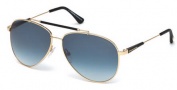 Tom Ford FT0378 Sunglasses Rick Sunglasses - 28W - shiny rose gold / gradient blue