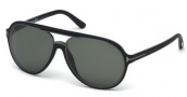 Tom Ford FT0379 Sunglasses Sergio Sunglasses - 02R - matte black / green polarized