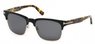 Tom Ford FT0386 Sunglasses Louis Sunglasses - 01D - shiny black / smoke polarized