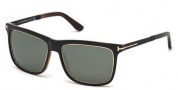 Tom Ford FT0392 Sunglasses Karlie Sunglasses - 01R - shiny black / green polarized