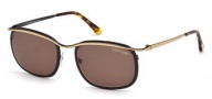 Tom Ford FT0419 Sunglasses Marcello Sunglasses - 50J - dark brown/other / roviex