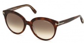 Tom Ford FT0429 Sunglasses Monica Sunglasses - 56F - havana/other / gradient brown