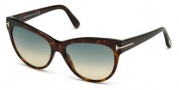 Tom Ford FT0430 Sunglasses Lily Sunglasses - 52P - dark havana / gradient green