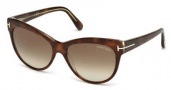 Tom Ford FT0430 Sunglasses Lily Sunglasses - 56F - havana/other / gradient brown
