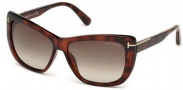 Tom Ford FT0434 Sunglasses Lindsay Sunglasses - 52K - dark havana / gradient roviex