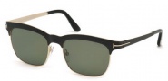 Tom Ford FT0437 Sunglasses Elena Sunglasses - 05R - black/other / green polarized