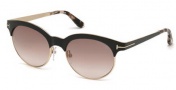 Tom Ford FT0438 Sunlgasses Angela Sunglasses - 01F - shiny black / gradient brown