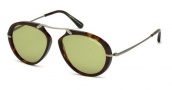 Tom Ford FT0473 Sunglasses Aaron Sunglasses - 52N Dark Havana / Green