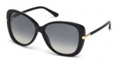 Tom Ford FT9324 Sunglasses Linda Sunglasses - 01B Shiny Black / Gradient Smoke