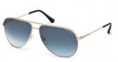 Tom Ford FT0466 Sunglasses Erin Sunglasses - 29P Matte Rose Gold / Gradient Green