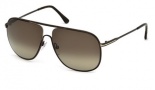 Tom Ford FT0451 Sunglasses Dominic Sunglasses - 49K Matte Dark Brown / Gradient Roviex