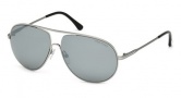 Tom Ford FT0450 Sunglasses Cliff Sunglasses - 14C Shiny Light Ruthenium / Smoke Mirror