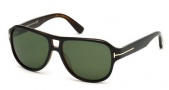 Tom Ford FT0446 Sunglasses Dylan Sunglasses - 05N Black / Green
