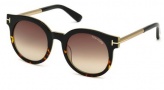 Tom Ford FT0435 Sunglasses Janina Sunglasses - 01K Shiny Black / Gradient Roviex