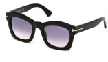Tom Ford FT0431 Sunglasses Greta Sunglasses - 01Z Shiny Black / Gradient or Mirror Violet