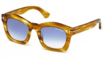 Tom Ford FT0431 Sunglasses Greta Sunglasses - 41W Yellow / Gradient Blue