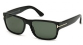 Tom Ford FT0445 Sunglasses Sunglasses - 01N - shiny black / green