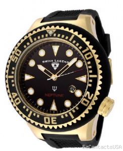 Swiss Legend Neptune Diver Yellow IP Watch 21818 - Swiss Legend